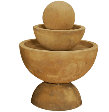 Tondo Deep Outdoor Cast Stone Garden Fountain Medium Fountain Tuscan